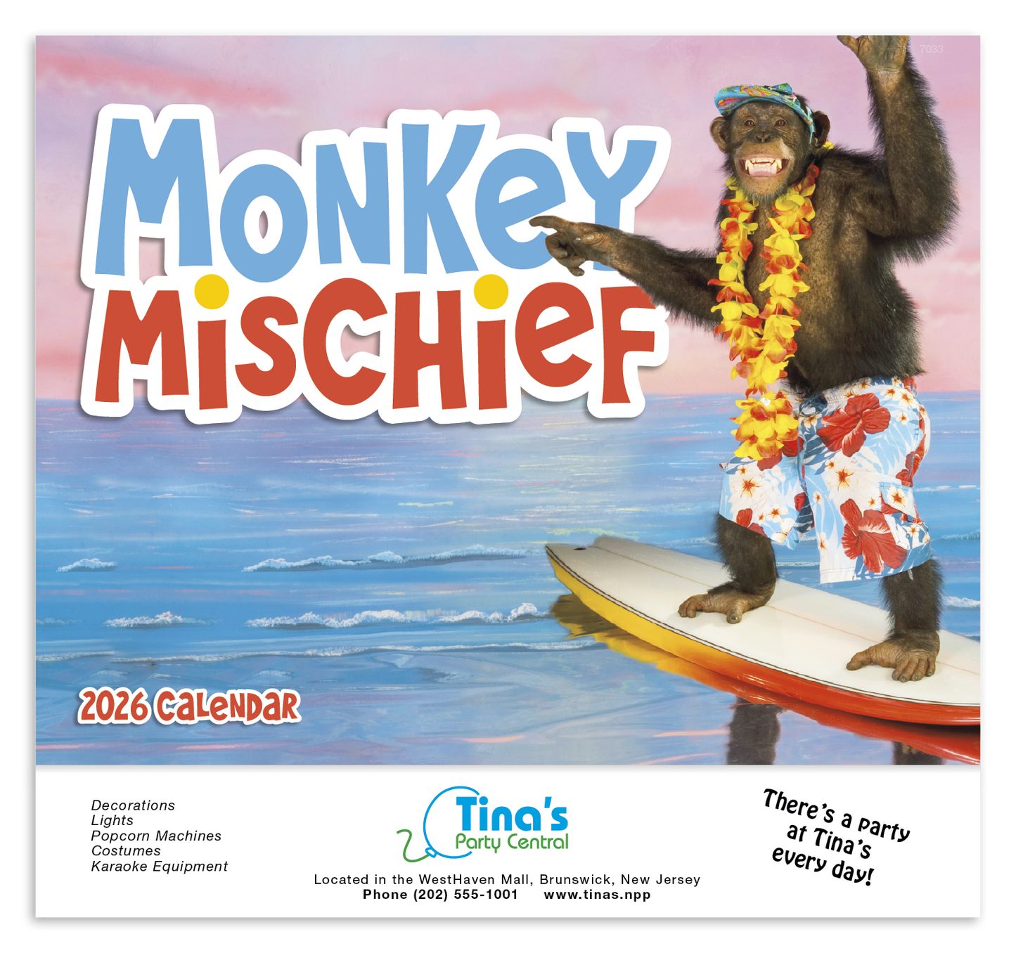 Good Value Monkey Mischief Stapled Calendar-7233