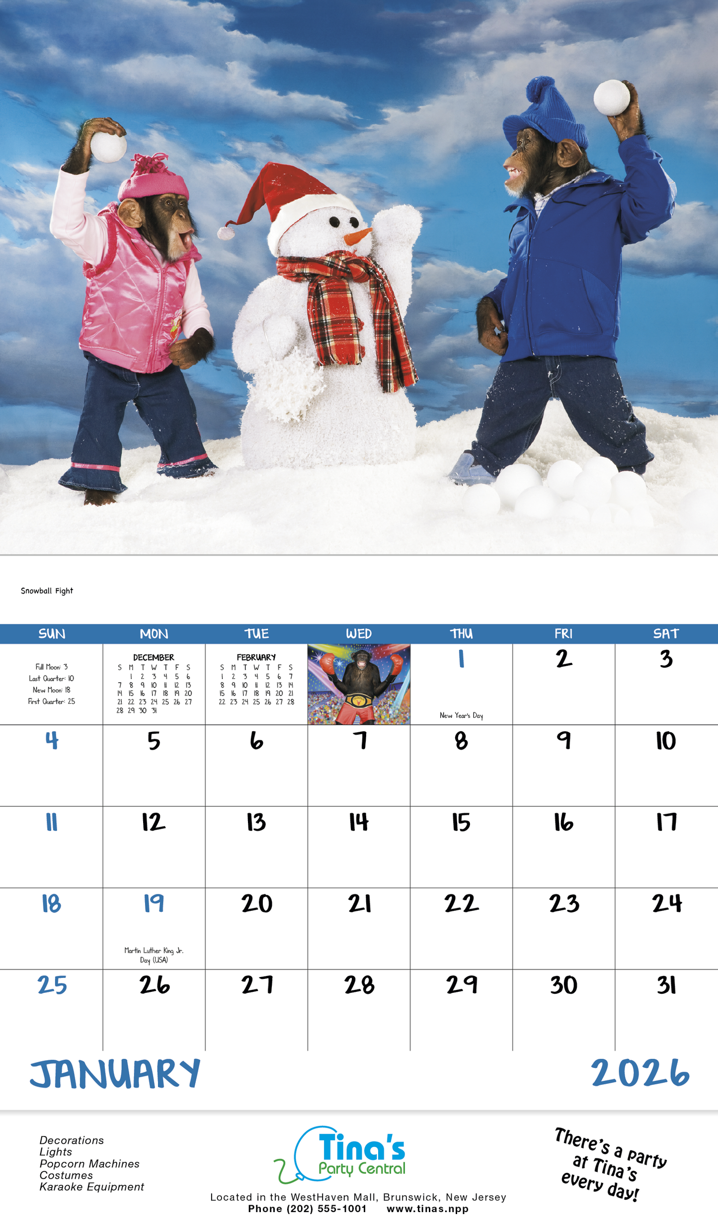 Good Value Monkey Mischief Stapled Calendar-7233