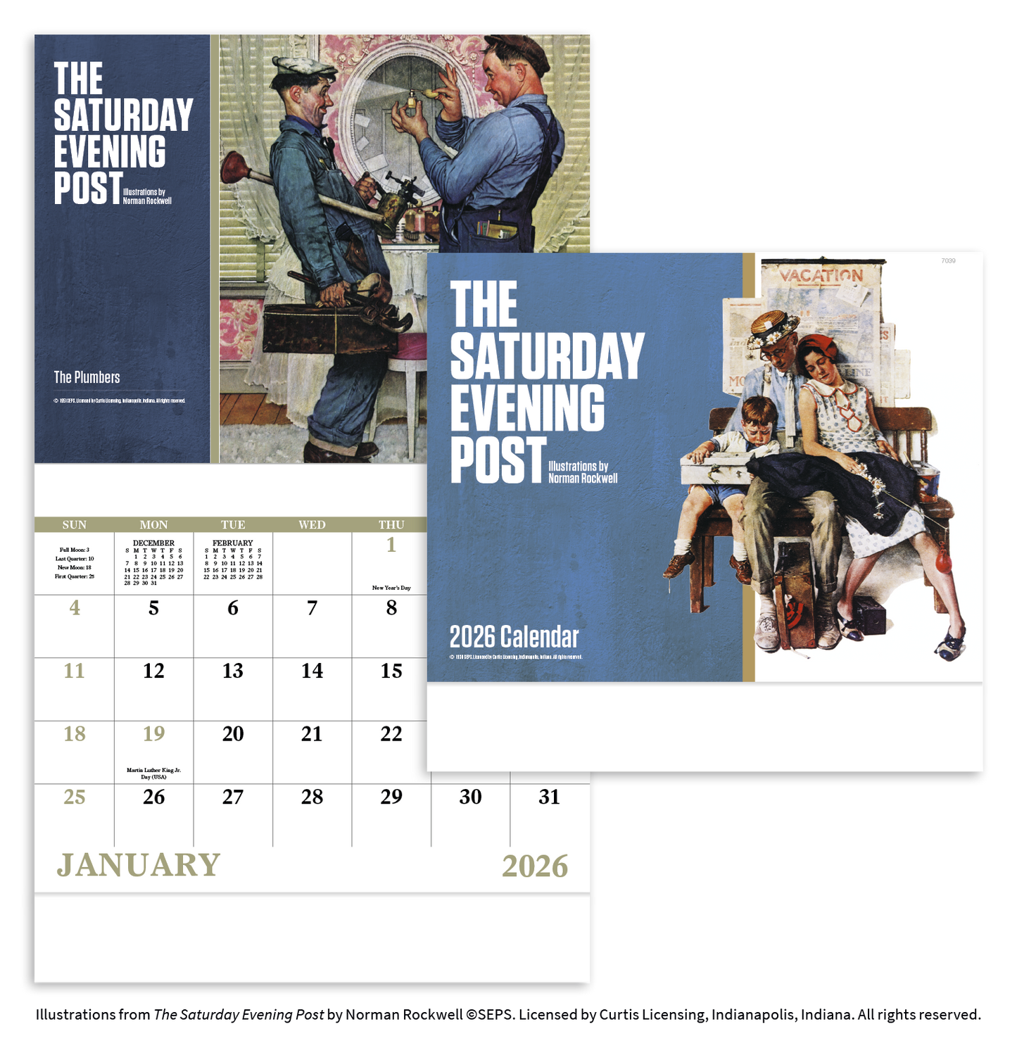 Good Value The Saturday Evening Post Illustrations by Norman Rockwell Stapled Calendar-7239