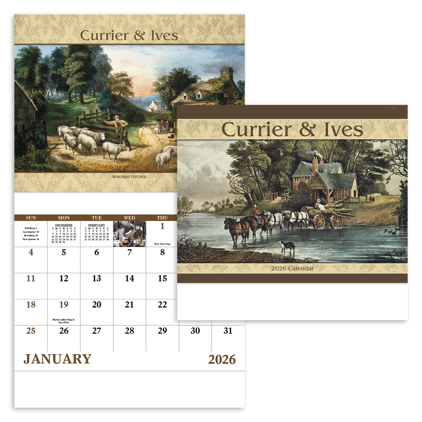 Good Value Currier Ives Stapled Calendar-7241