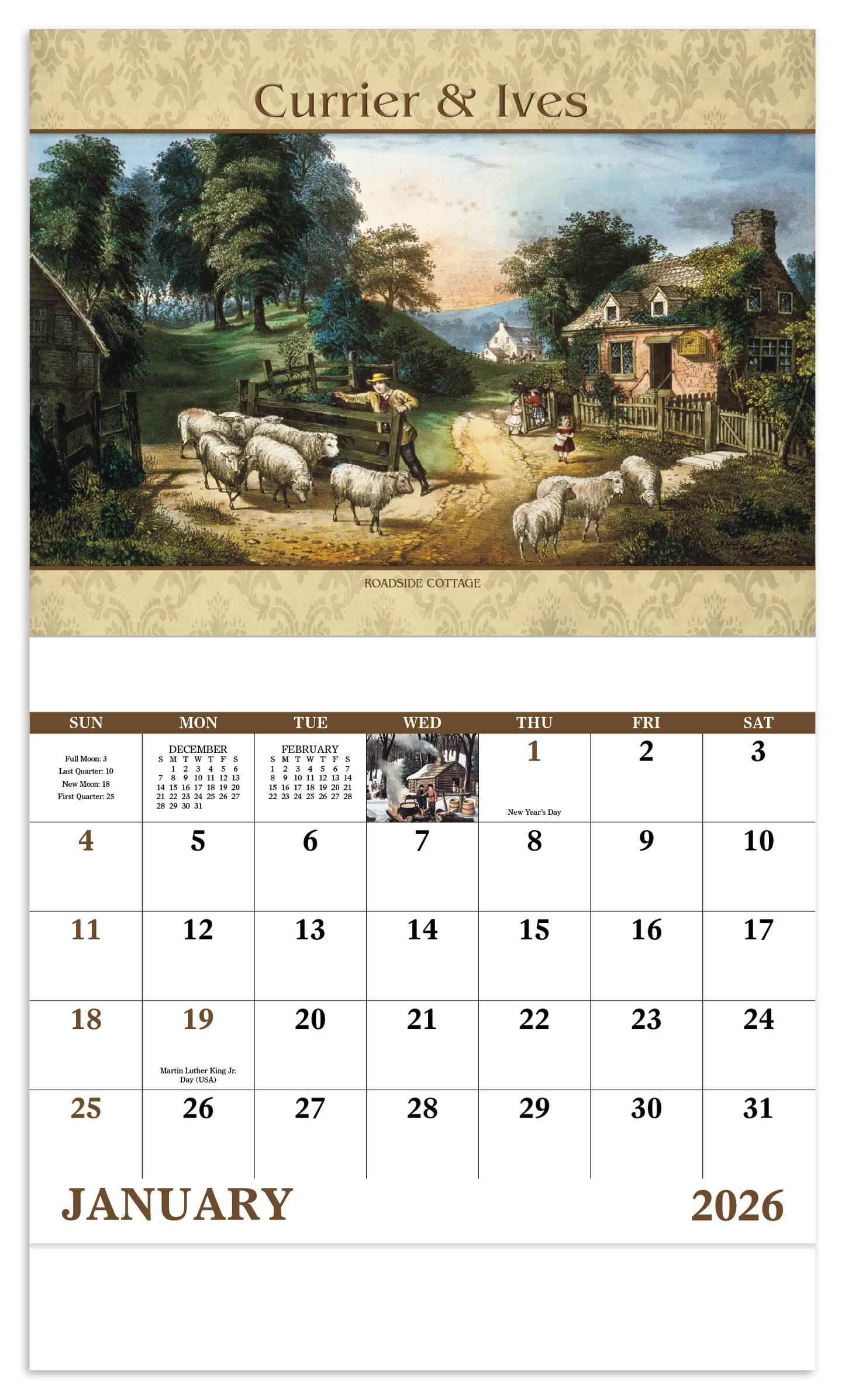 Good Value Currier Ives Stapled Calendar-7241