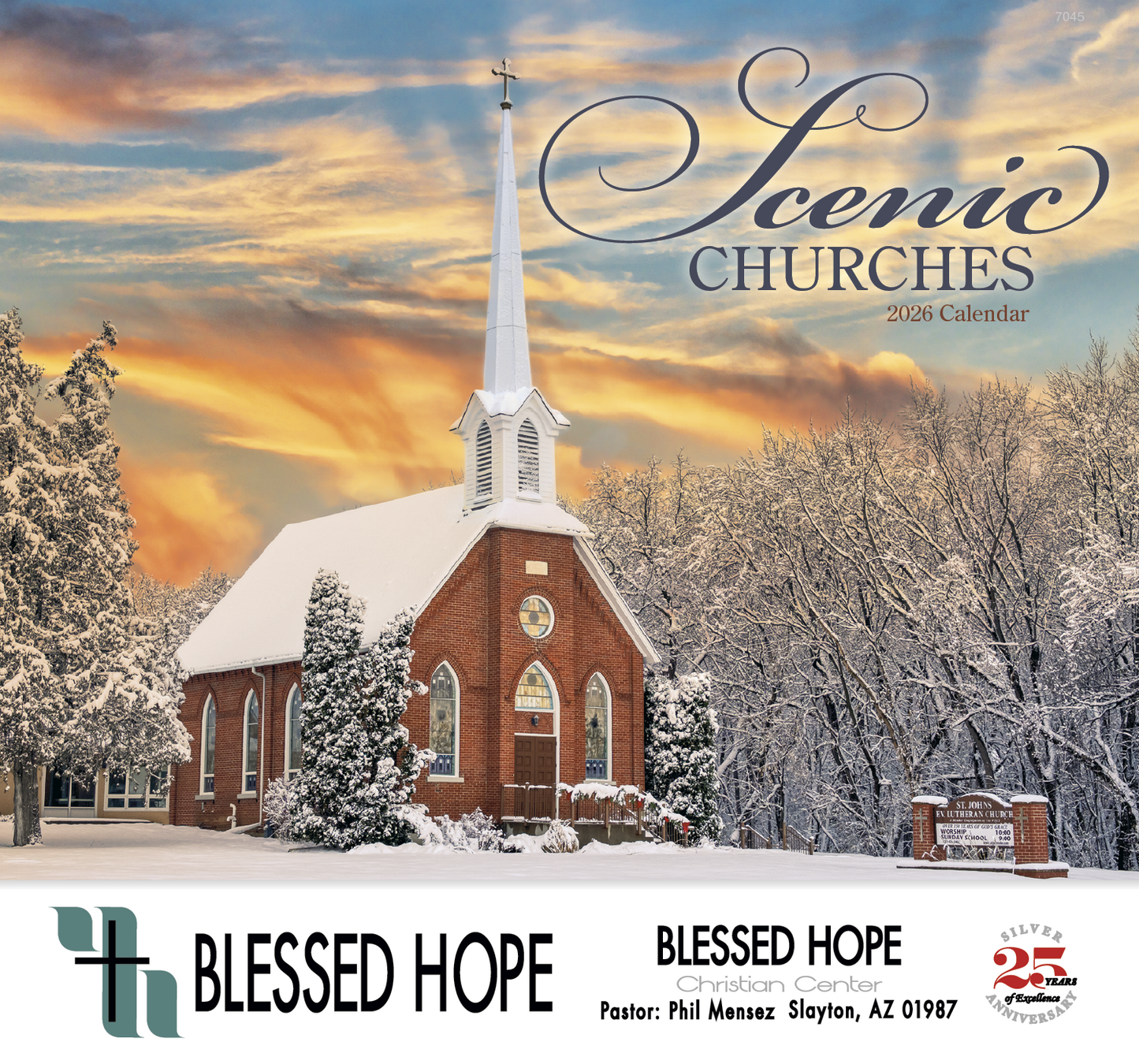 Good Value Scenic Churches Stapled Calendar-7245