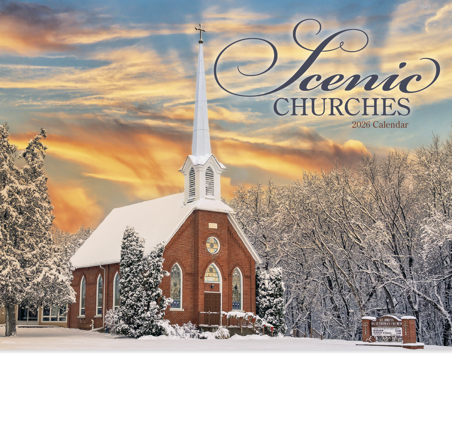 Good Value Scenic Churches Stapled Calendar-7245