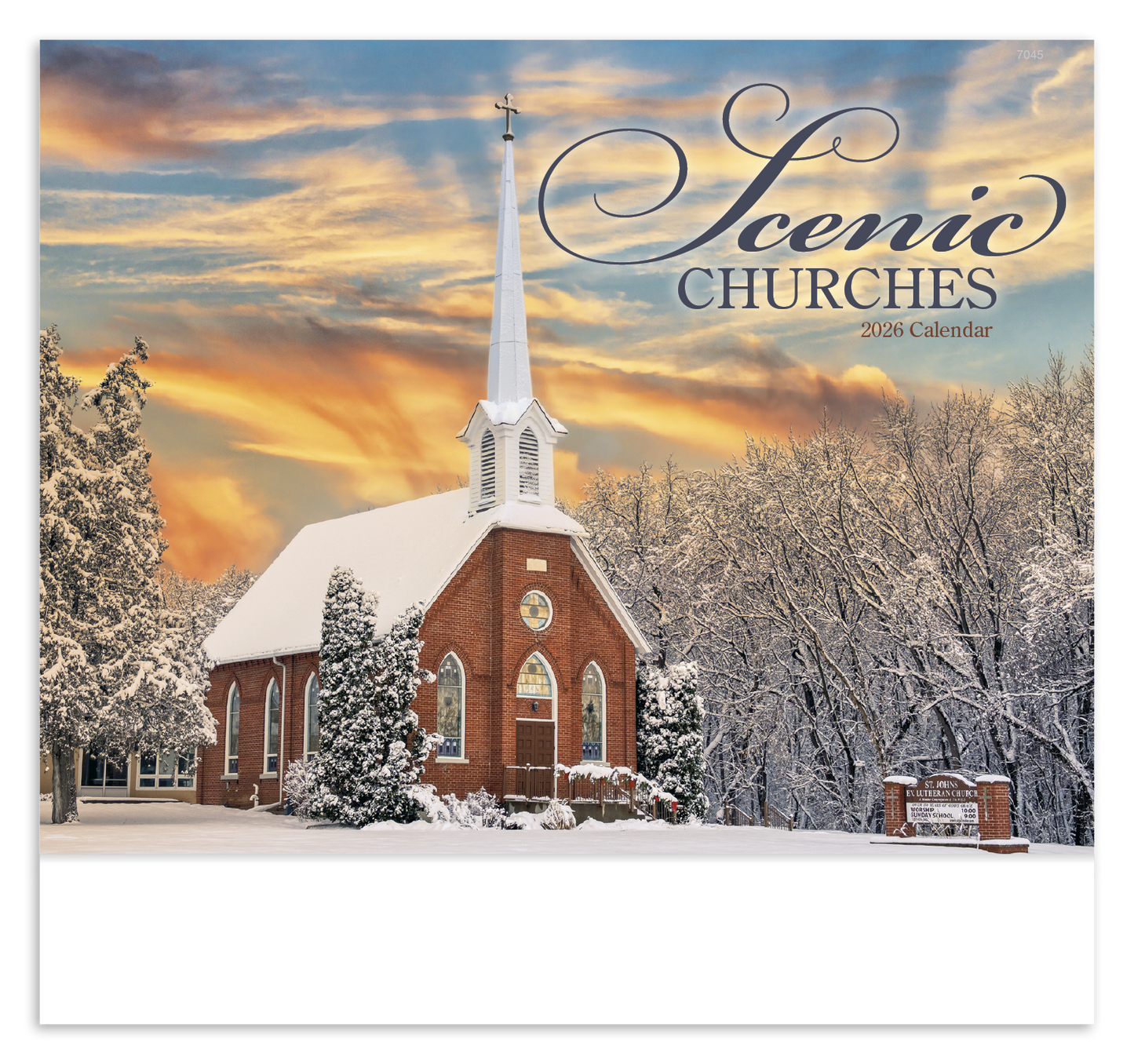 Good Value Scenic Churches Stapled Calendar-7245