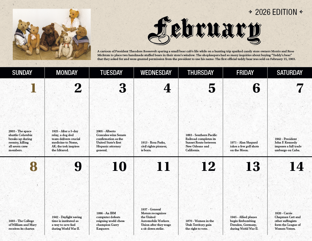 Good Value Daily History Stapled Calendar-7252