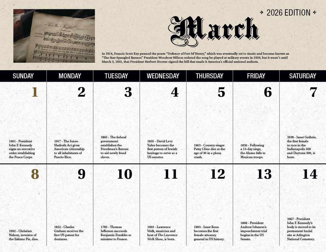 Good Value Daily History Stapled Calendar-7252