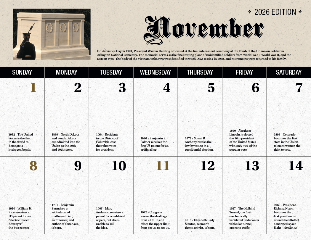 Good Value Daily History Stapled Calendar-7252