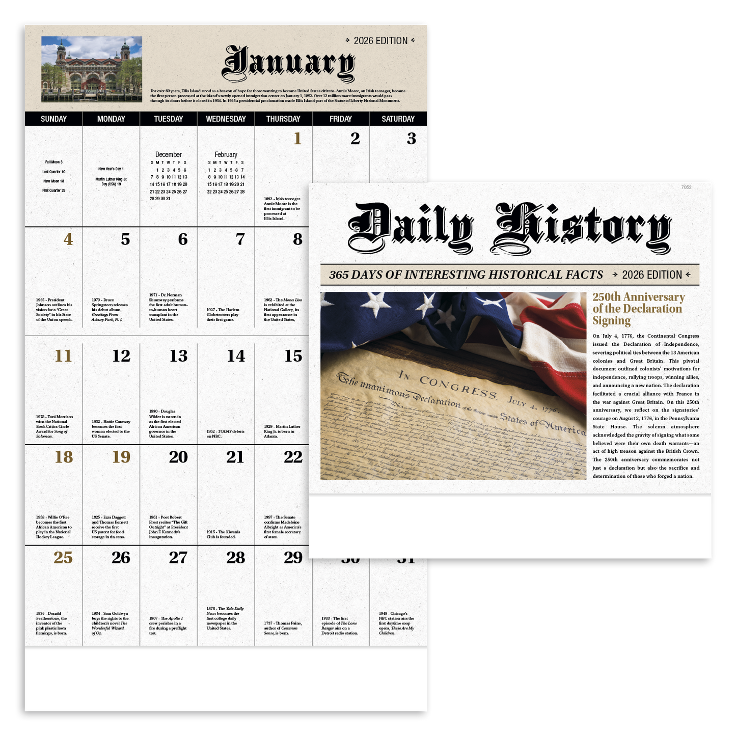 Good Value Daily History Stapled Calendar-7252
