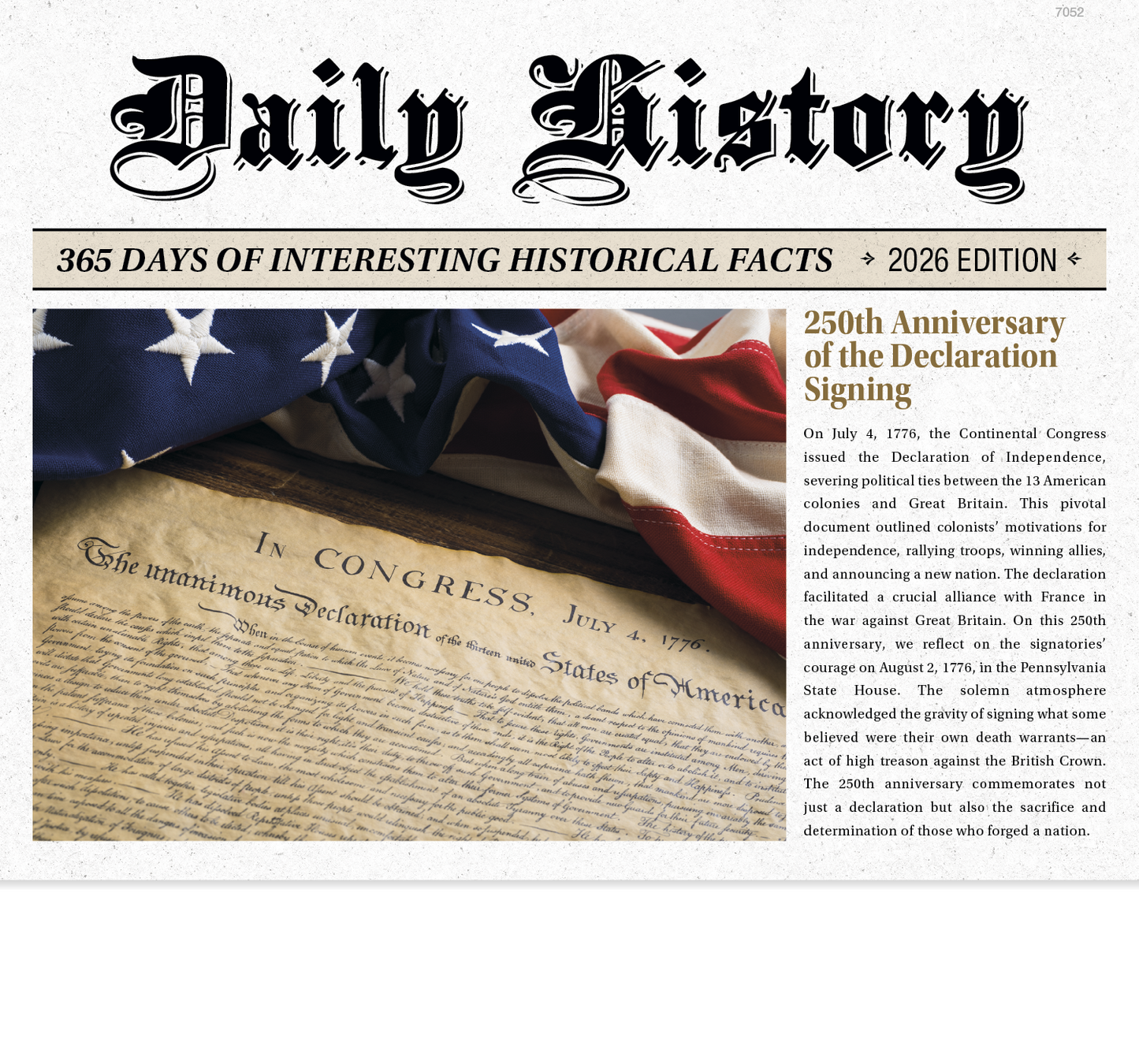 Good Value Daily History Stapled Calendar-7252