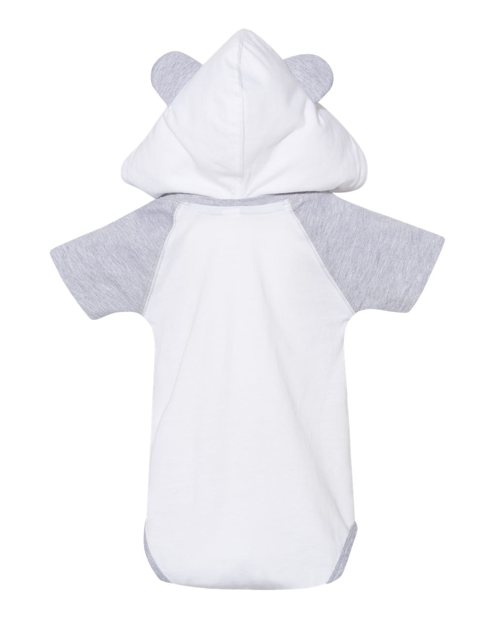 Rabbit Skins Fine Jersey Infant Short Sleeve Raglan Bodysuit with Hood & Ears - 4417