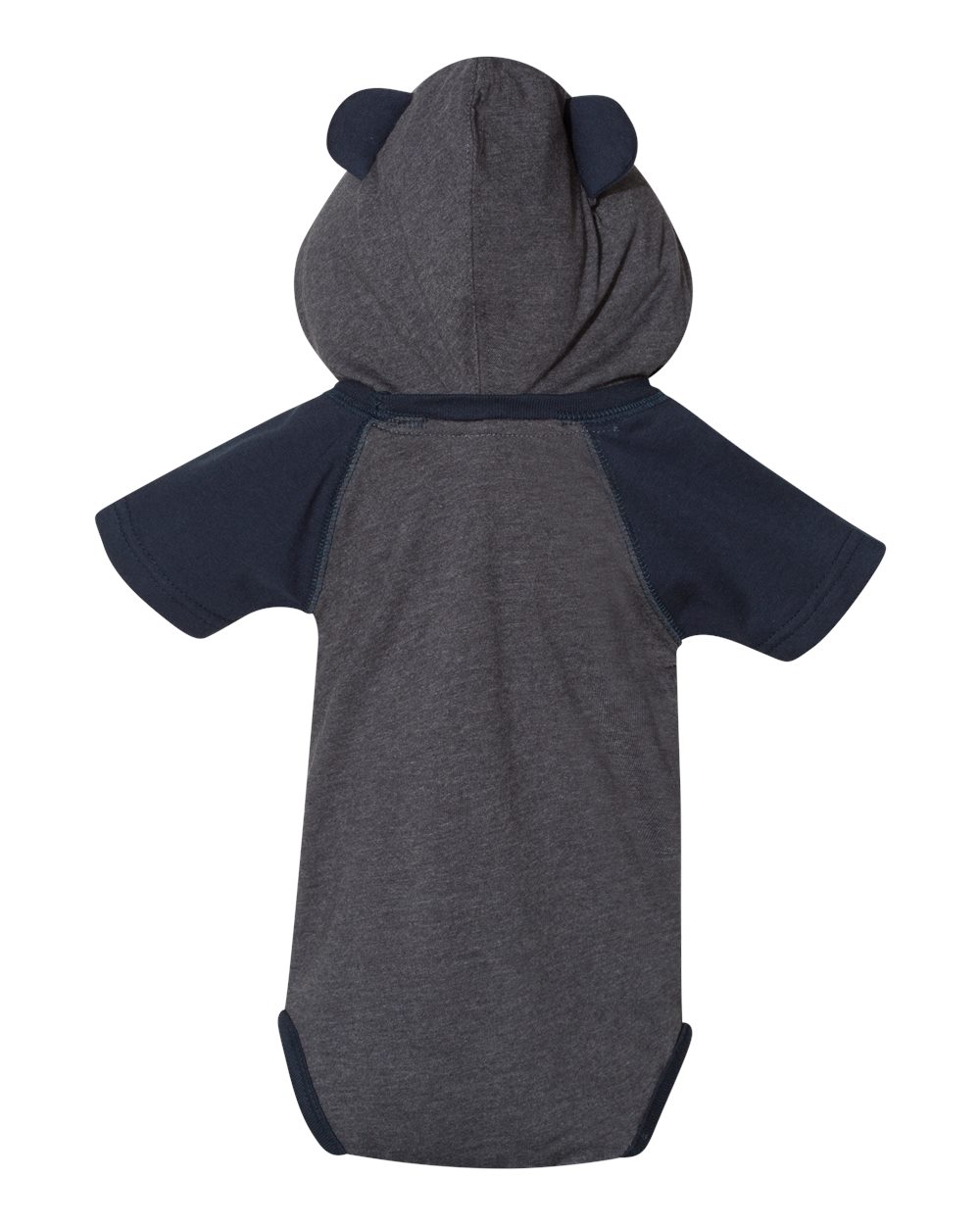 Rabbit Skins Fine Jersey Infant Short Sleeve Raglan Bodysuit with Hood & Ears - 4417