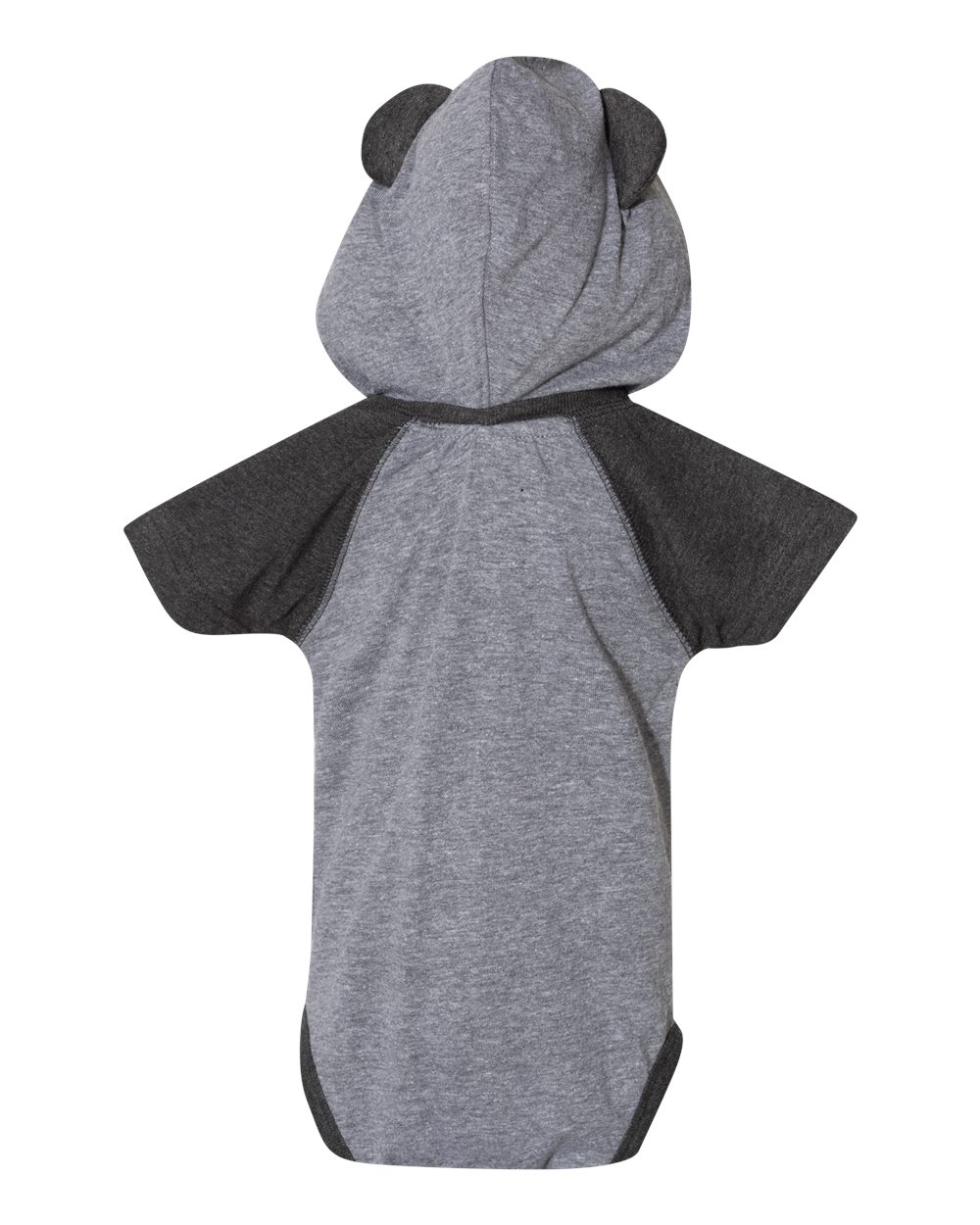 Rabbit Skins Fine Jersey Infant Short Sleeve Raglan Bodysuit with Hood & Ears - 4417