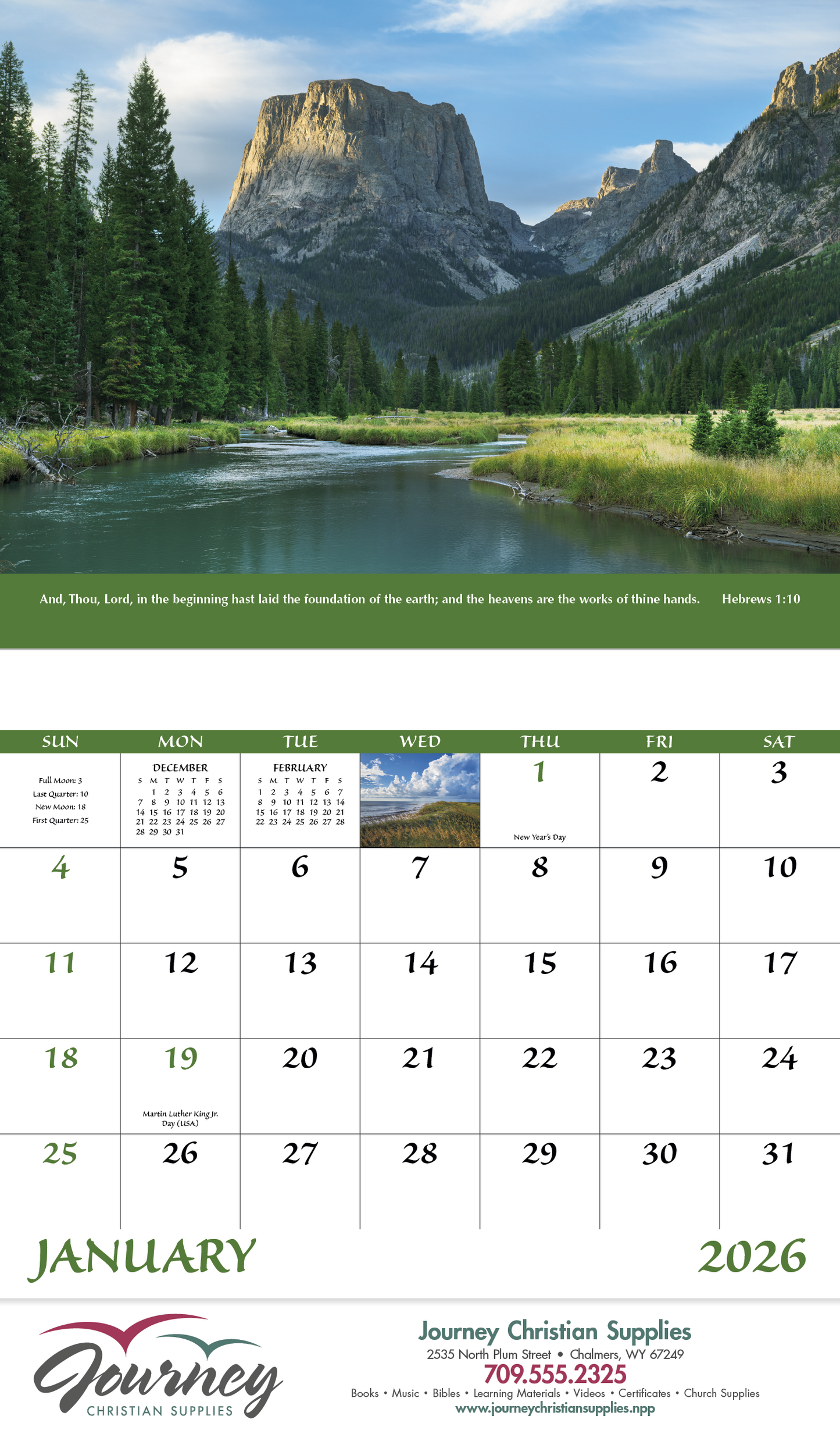 Good Value Everlasting Word Stapled Calendar-7255