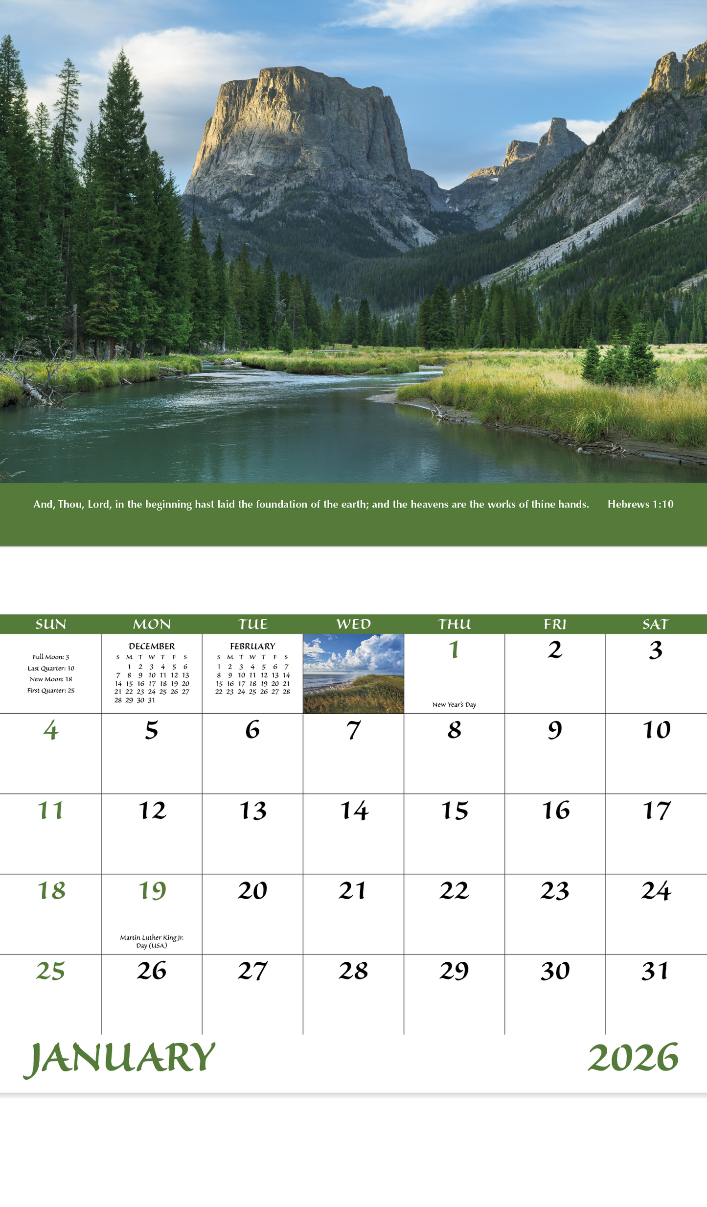 Good Value Everlasting Word Stapled Calendar-7255