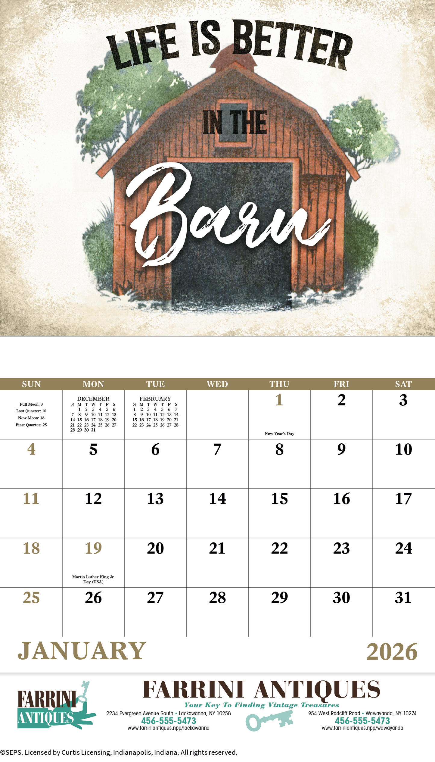 Good Value Country Days Stapled Calendar-7266