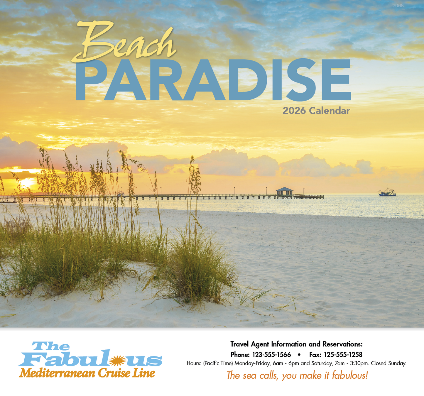 Good Value Beach Paradise Stapled Calendar-7268