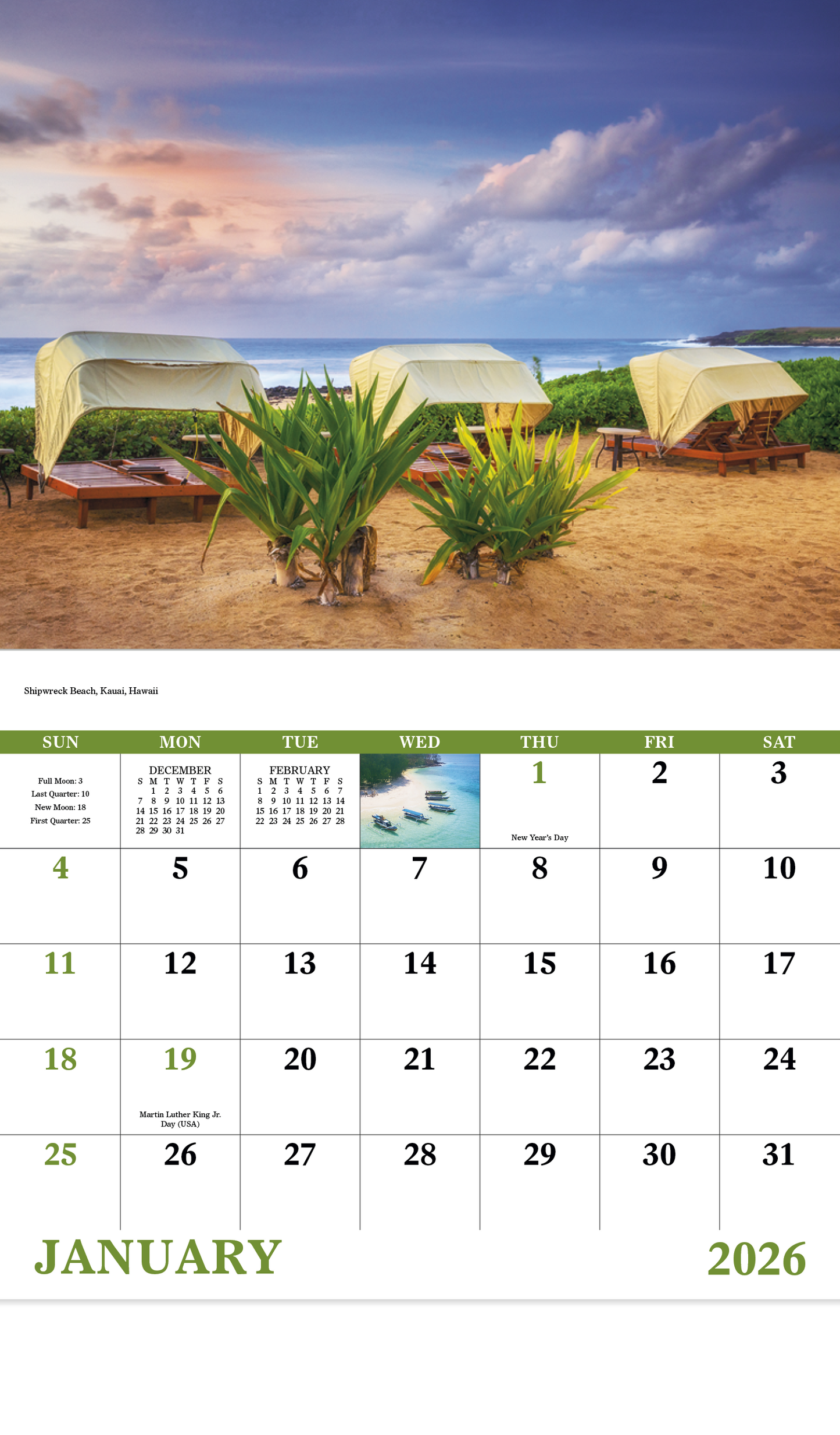 Good Value Beach Paradise Stapled Calendar-7268