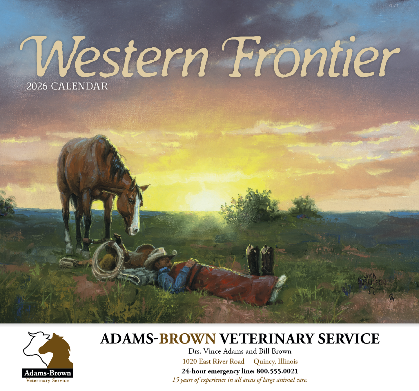 Good Value Western Frontier Stapled Calendar-7271