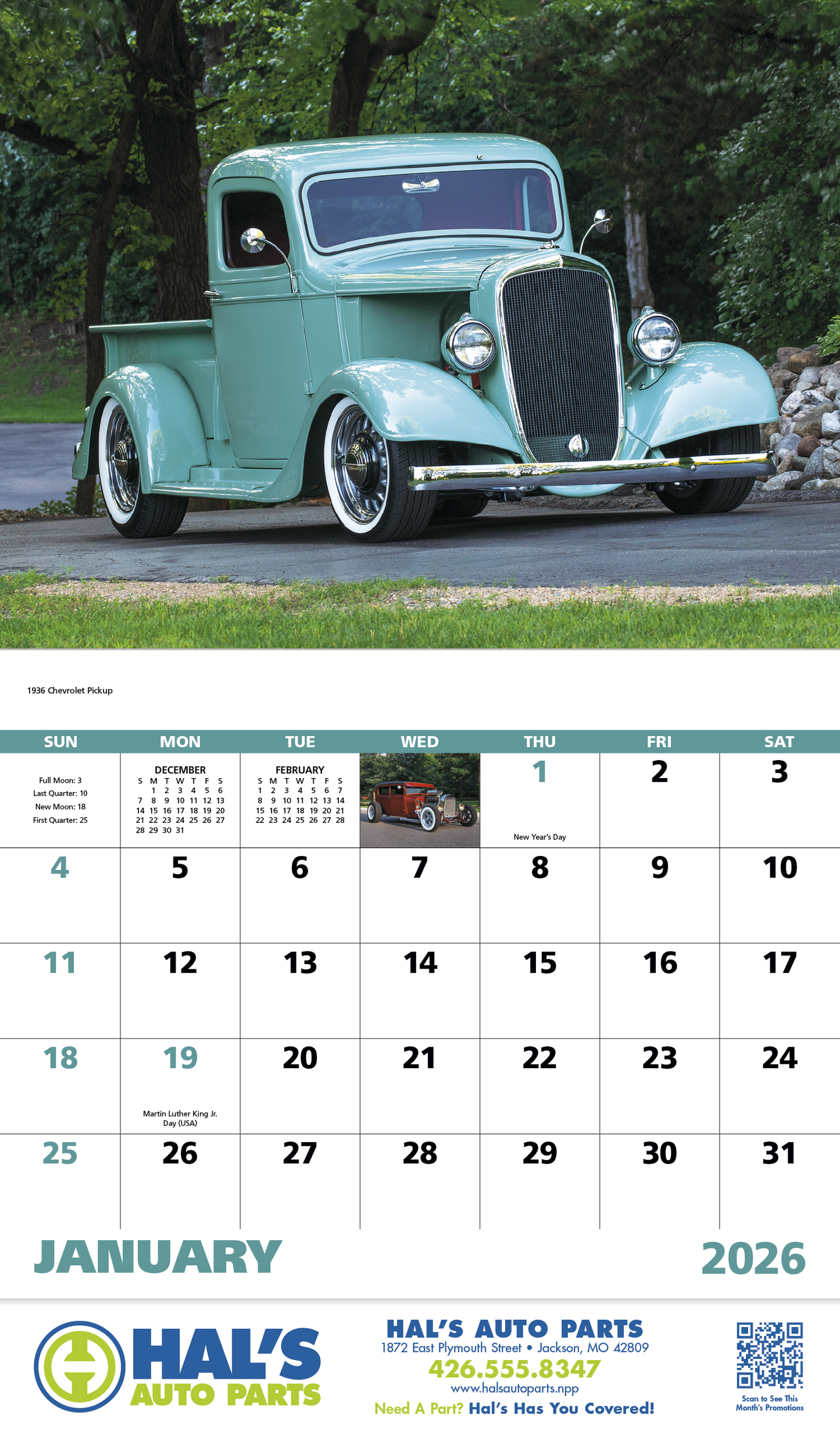 Good Value Street Rods Stapled Calendar-7283