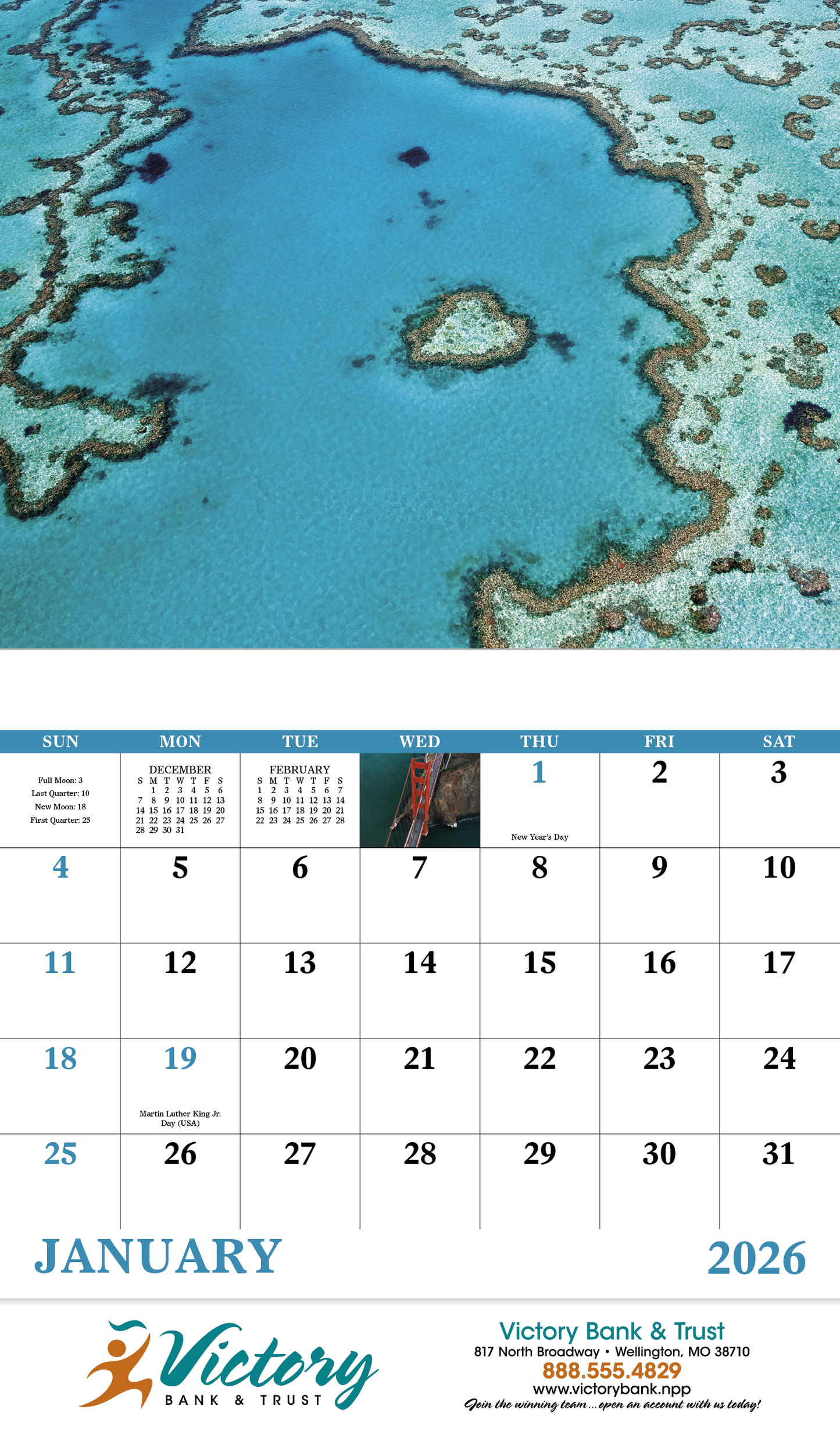 Good Value View from Above Stapled Calendar-7284