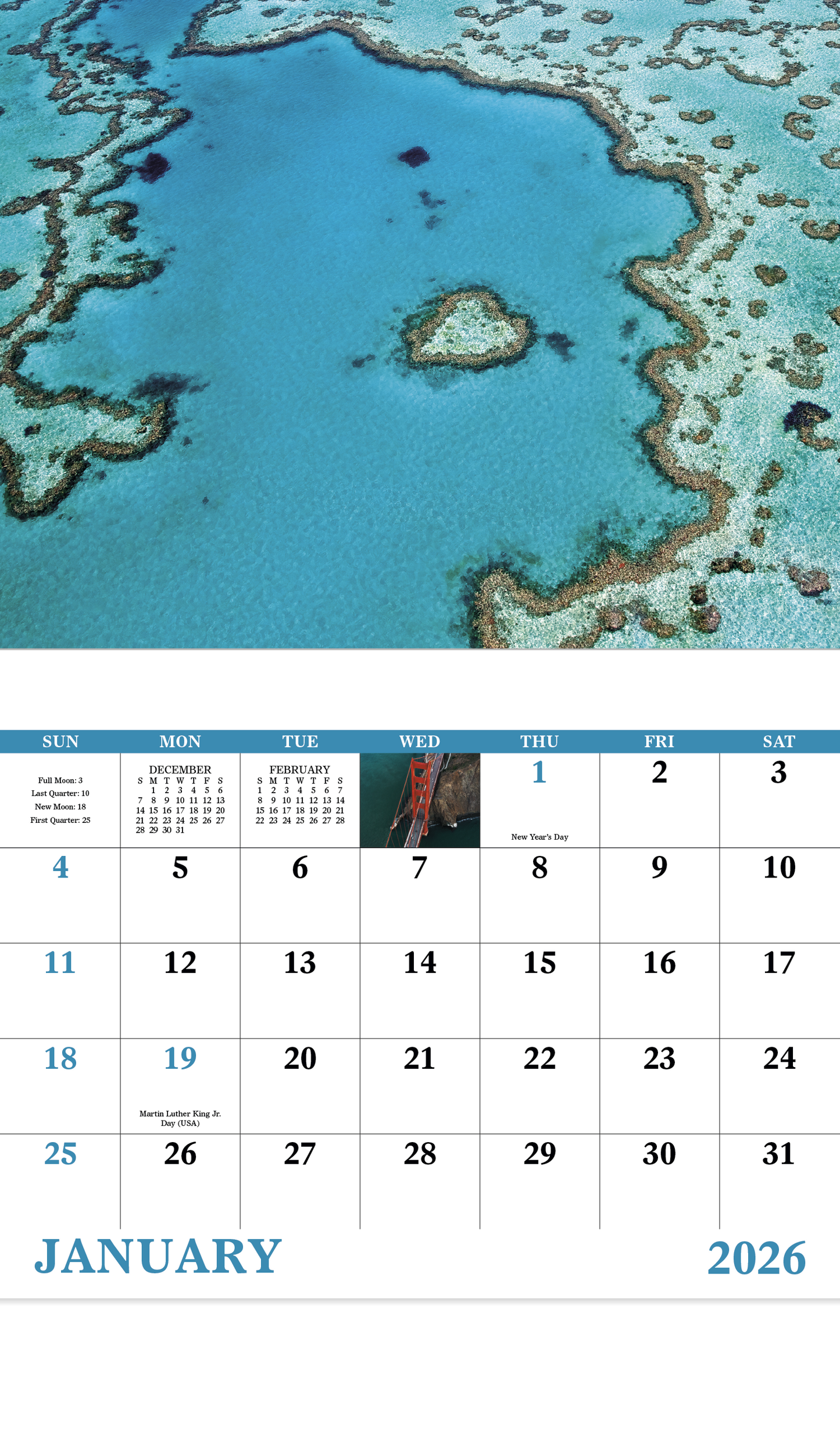 Good Value View from Above Stapled Calendar-7284
