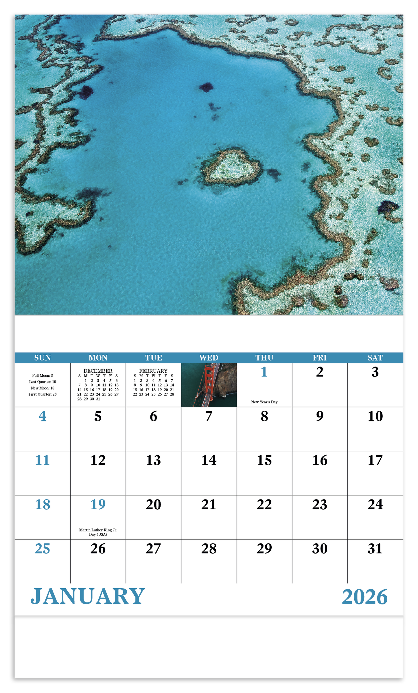 Good Value View from Above Stapled Calendar-7284