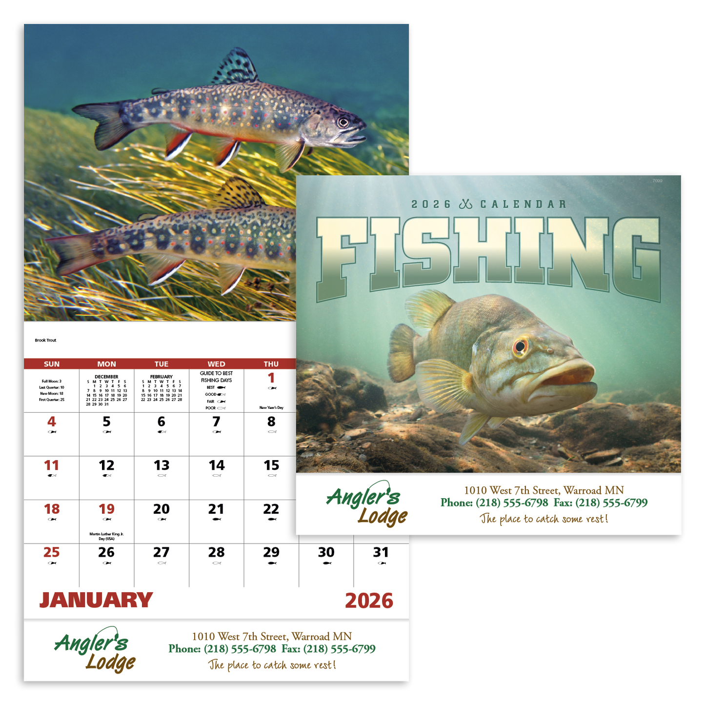 Good Value Fishing Stapled Calendar-7299