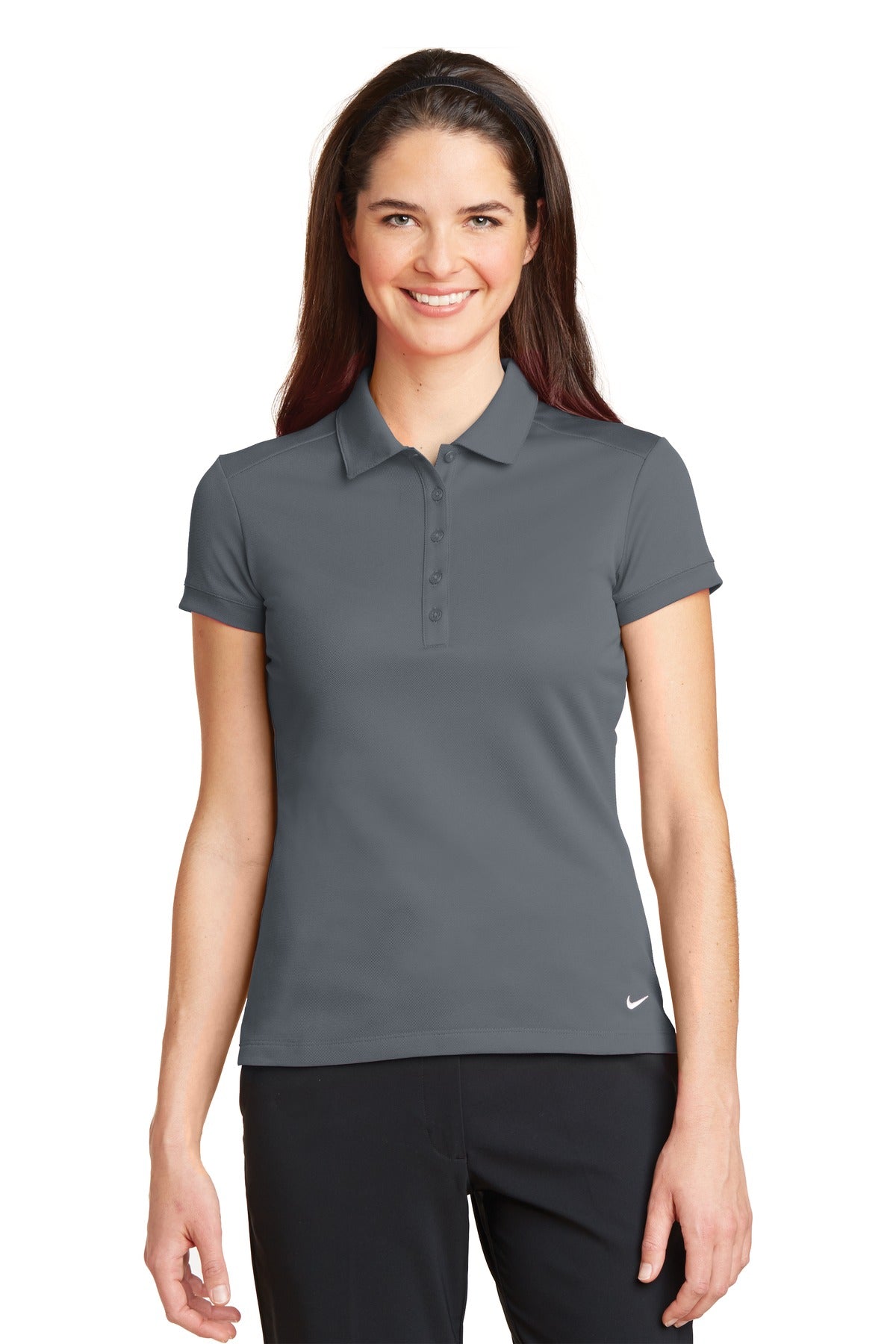 Nike Women's Dri-FIT Solid Icon Pique Modern Fit Polo.