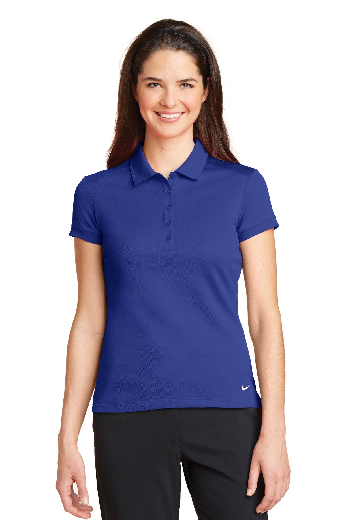 Nike Women's Dri-FIT Solid Icon Pique Modern Fit Polo.
