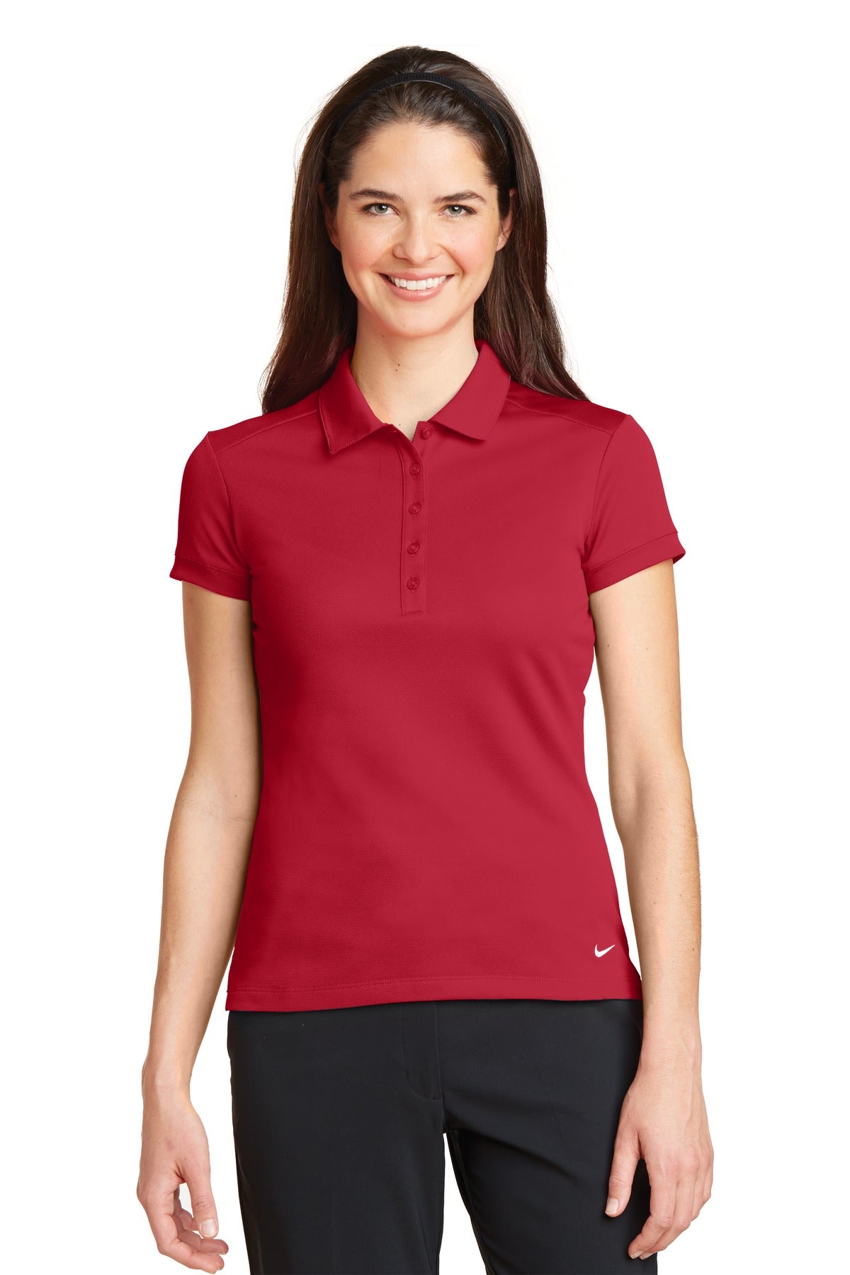 Nike Women's Dri-FIT Solid Icon Pique Modern Fit Polo.