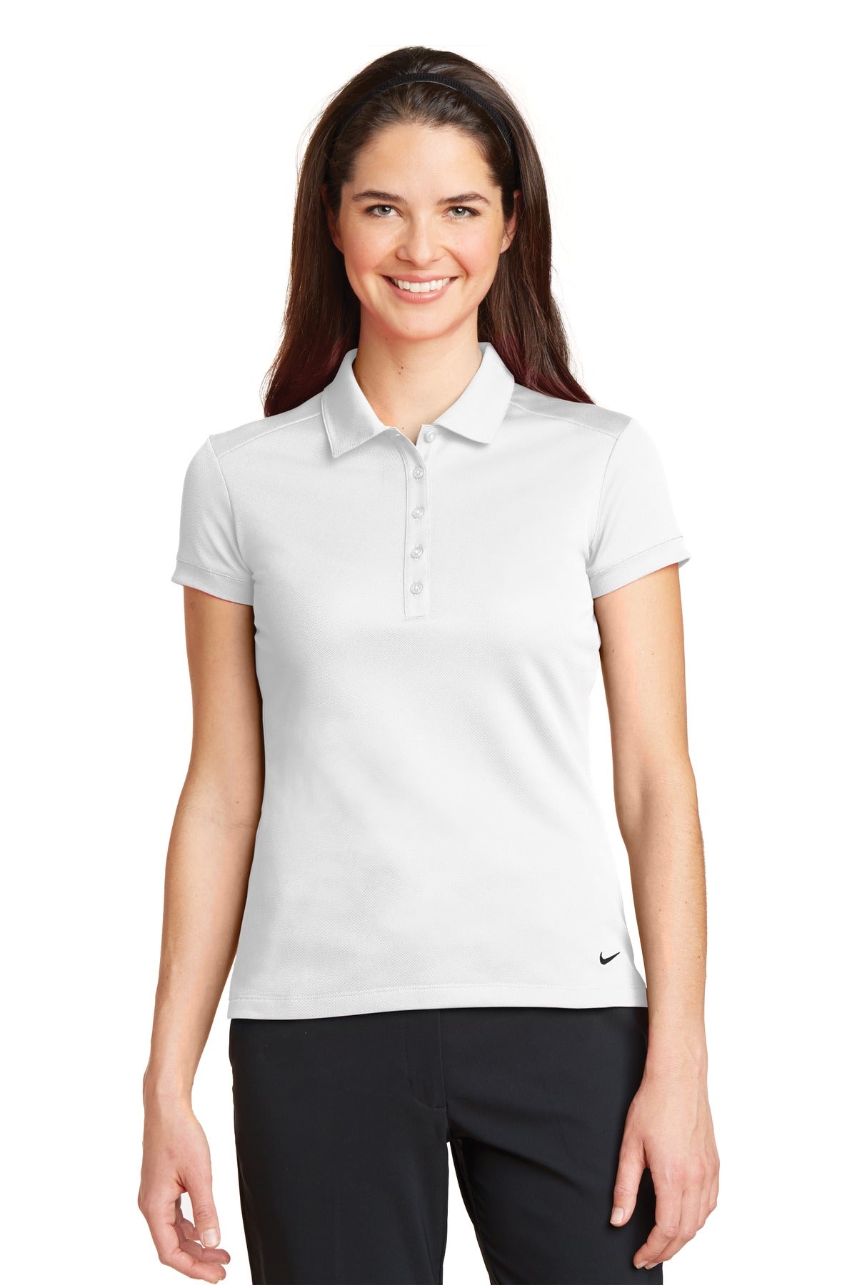 Nike Women's Dri-FIT Solid Icon Pique Modern Fit Polo.