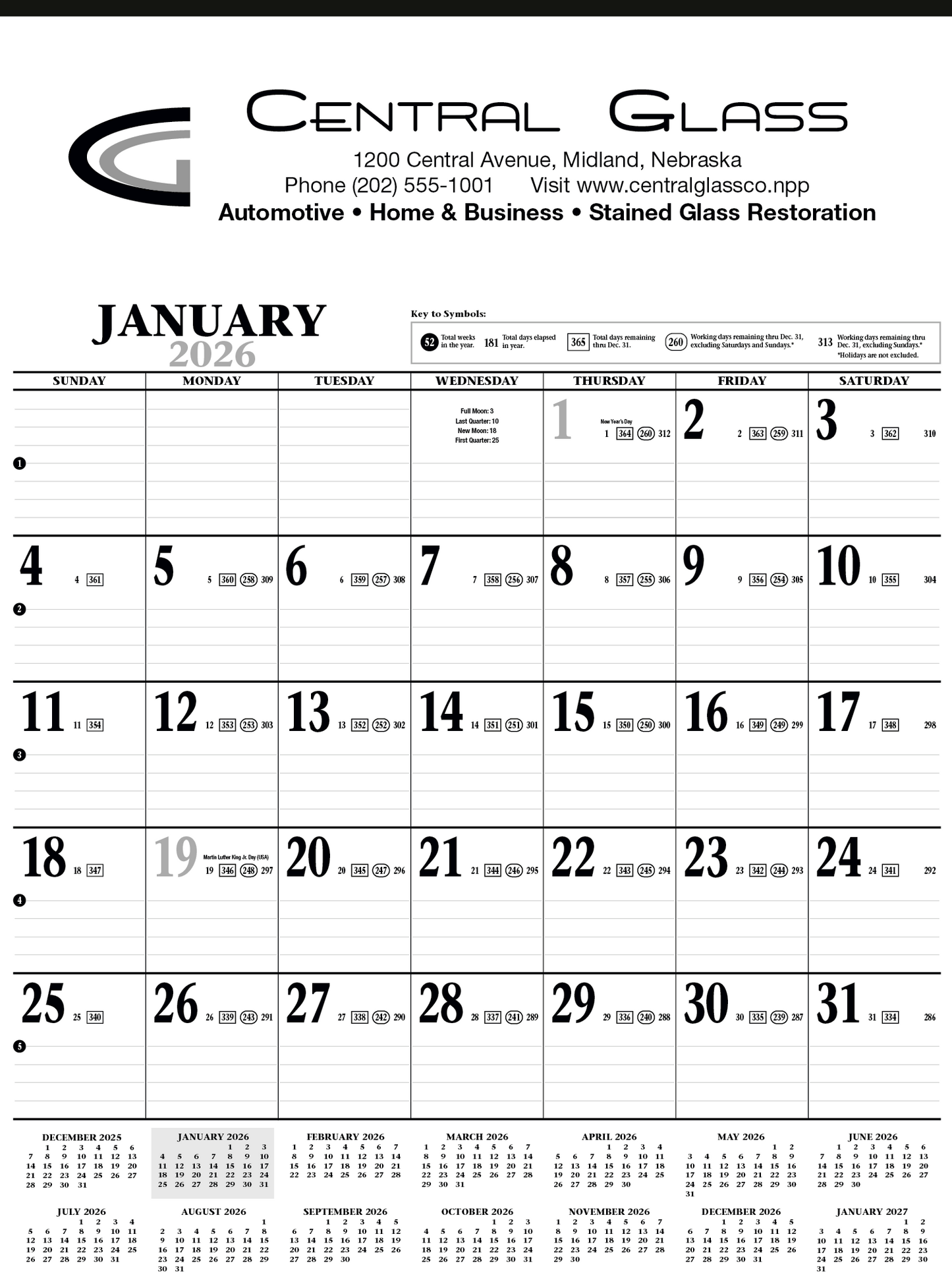 HotLine Products Large Contractor Calendar-746
