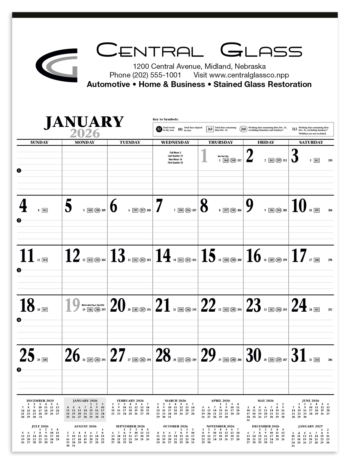 HotLine Products Large Contractor Calendar-746