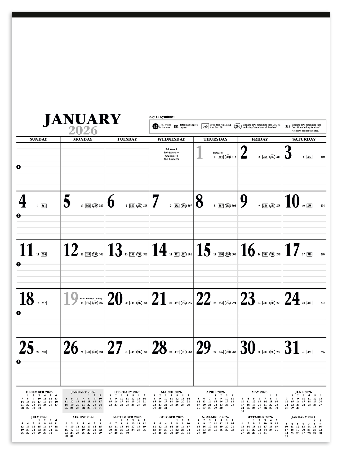 HotLine Products Large Contractor Calendar-746
