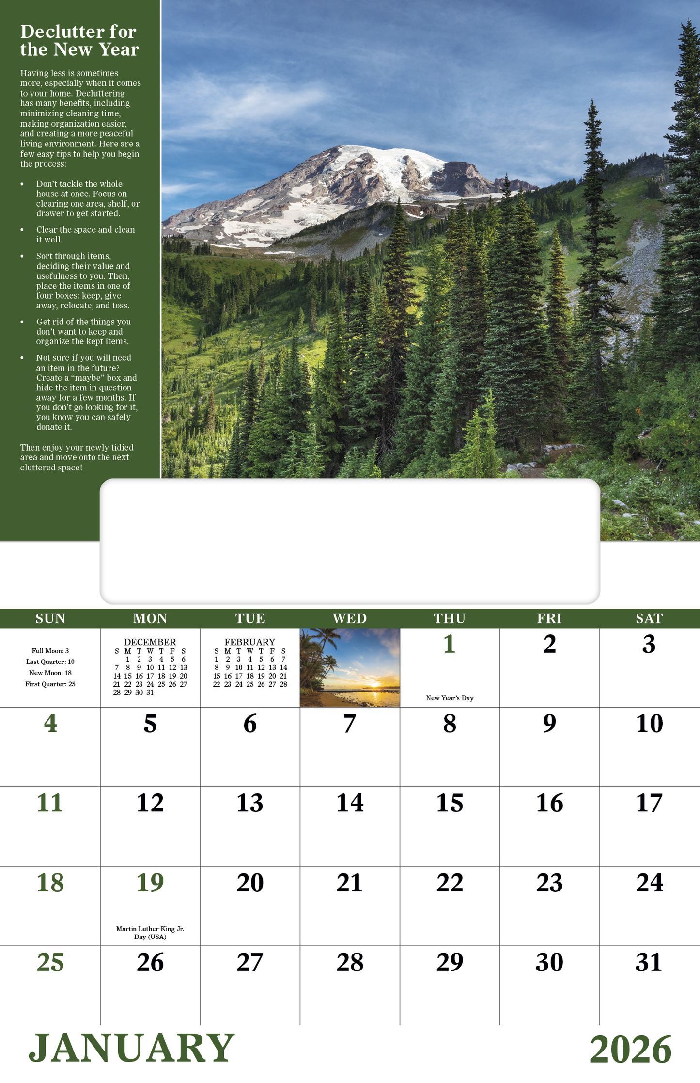 Good Value Healthy Living Window Calendar-7573