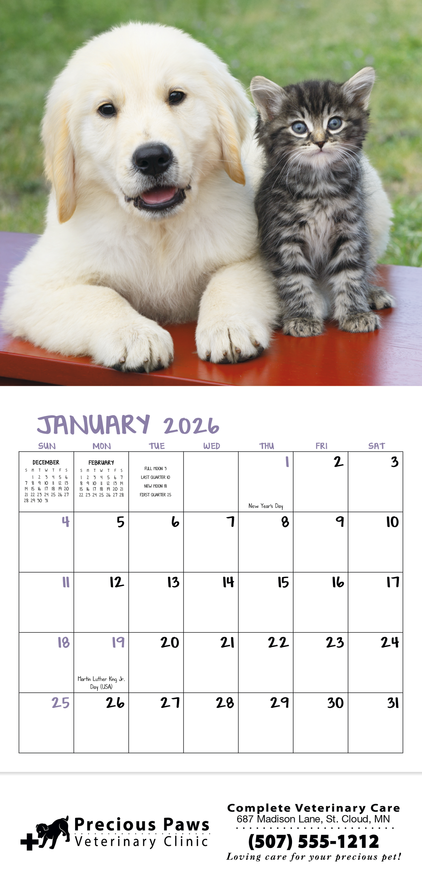 Good Value Puppies Kittens Mini Calendar-7708