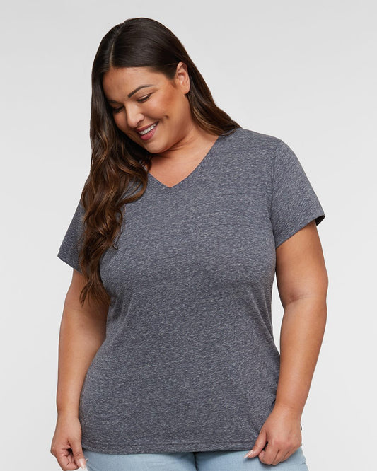 LAT Women's Harborside Mélange V-Neck Tee - 3591