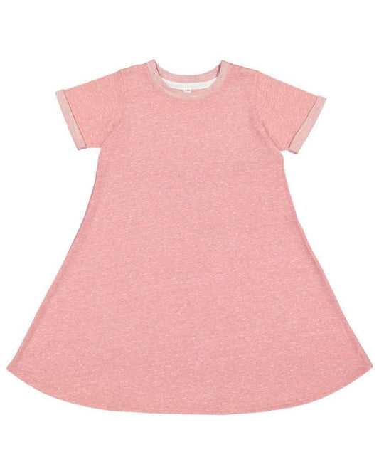 LAT Harborside Mélange French Terry Girls' Twirl Dress - 2679
