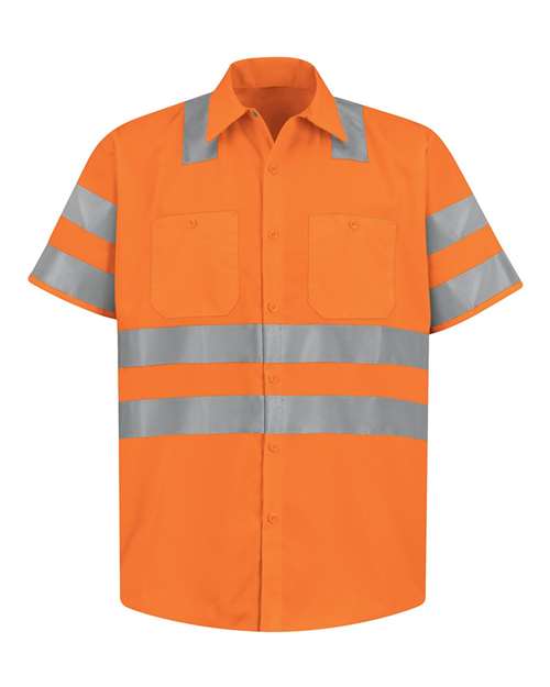 Men's High Visibility Safety Short Sleeve Work Shirt