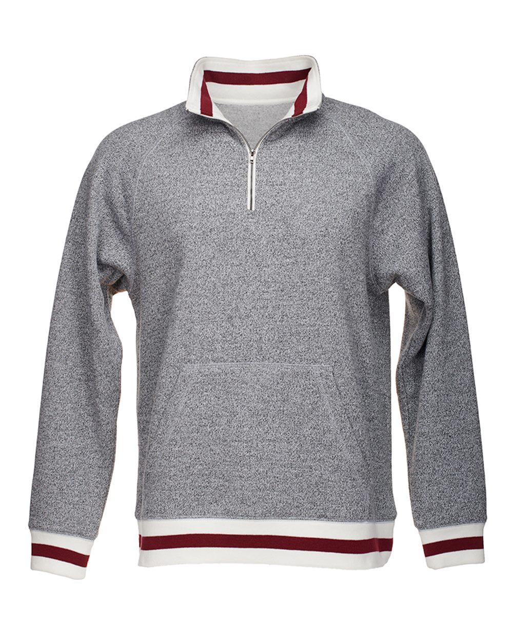 J. America Peppered Fleece Quarter-Zip Sweatshirt - 8703