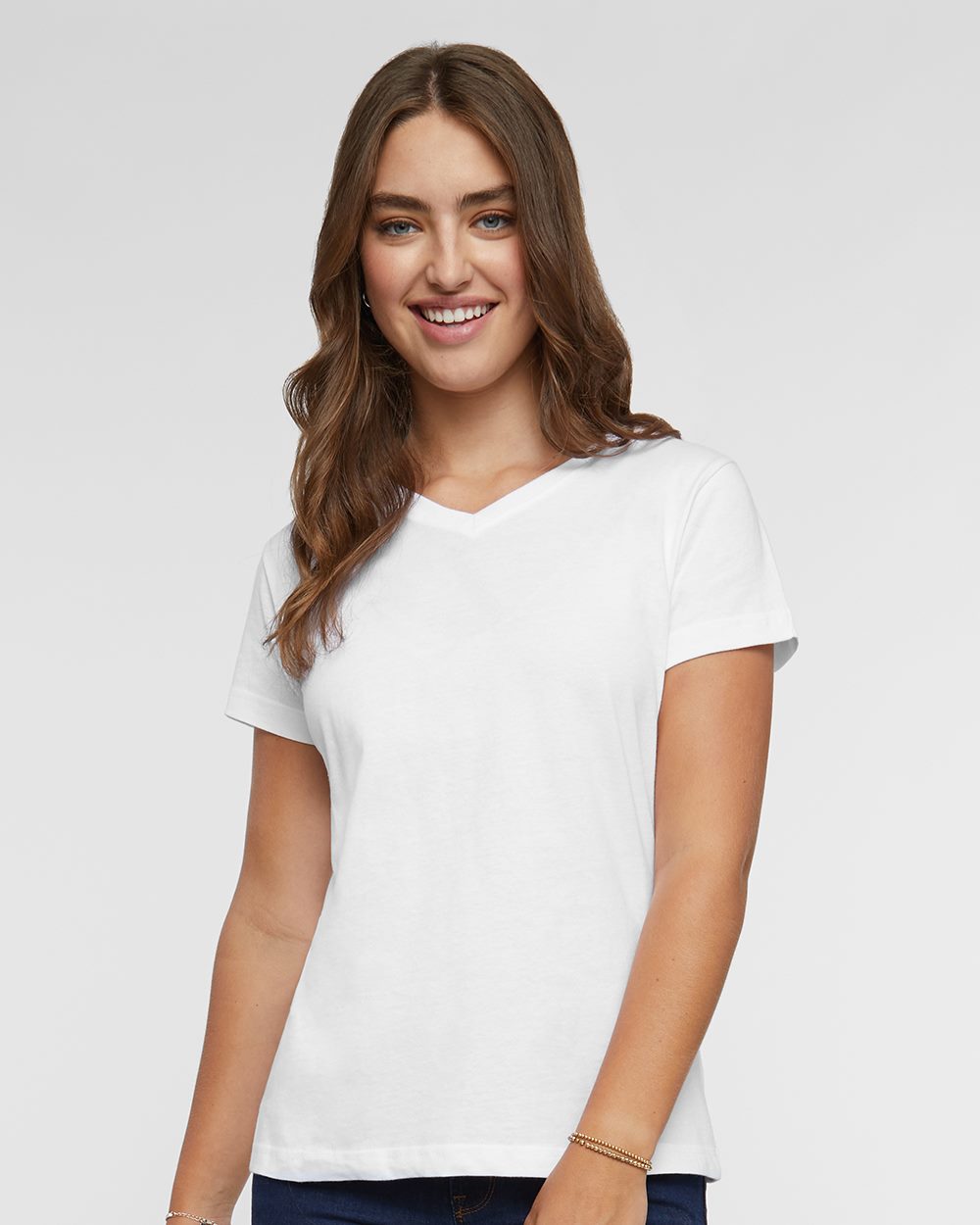 LAT Women's Premium Jersey V-Neck Tee - 3587