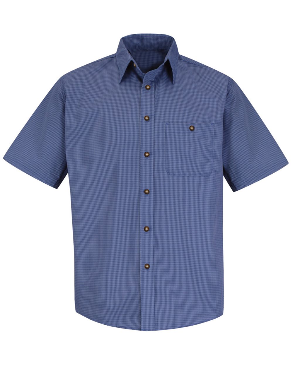 Red Kap Mini-Plaid Uniform Short Sleeve Shirt - Tall Sizes - SP84T
