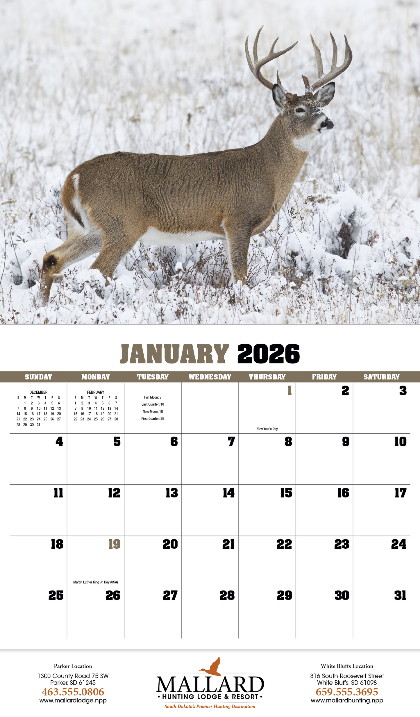 HotLine Products Trophy Whitetail Deer Appointment Calendar Stapled-896
