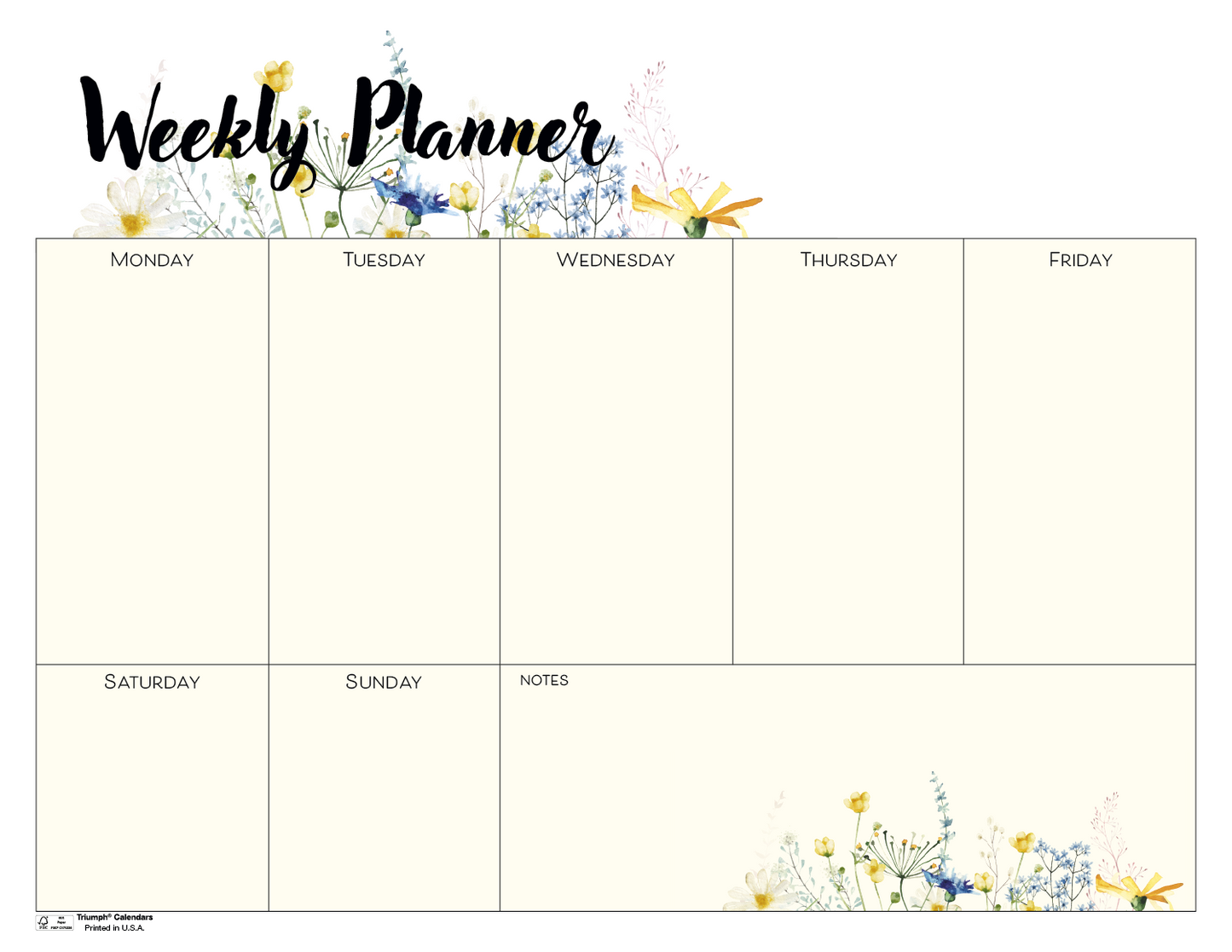 Triumph Calendars Small Weekly Desk Pad Floral-8971