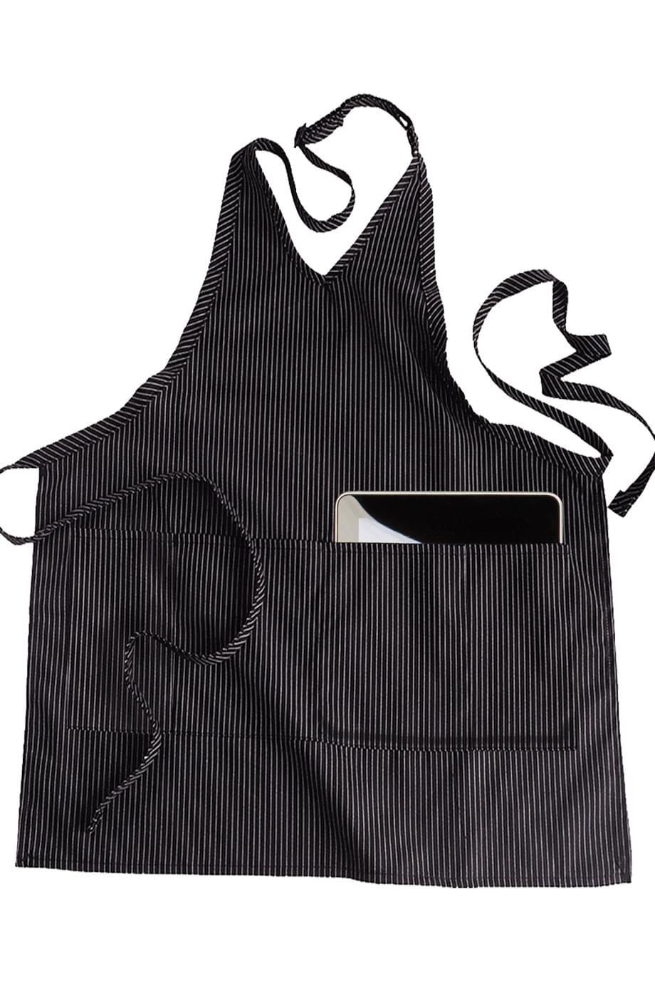2-Pocket V-Neck Bib Apron