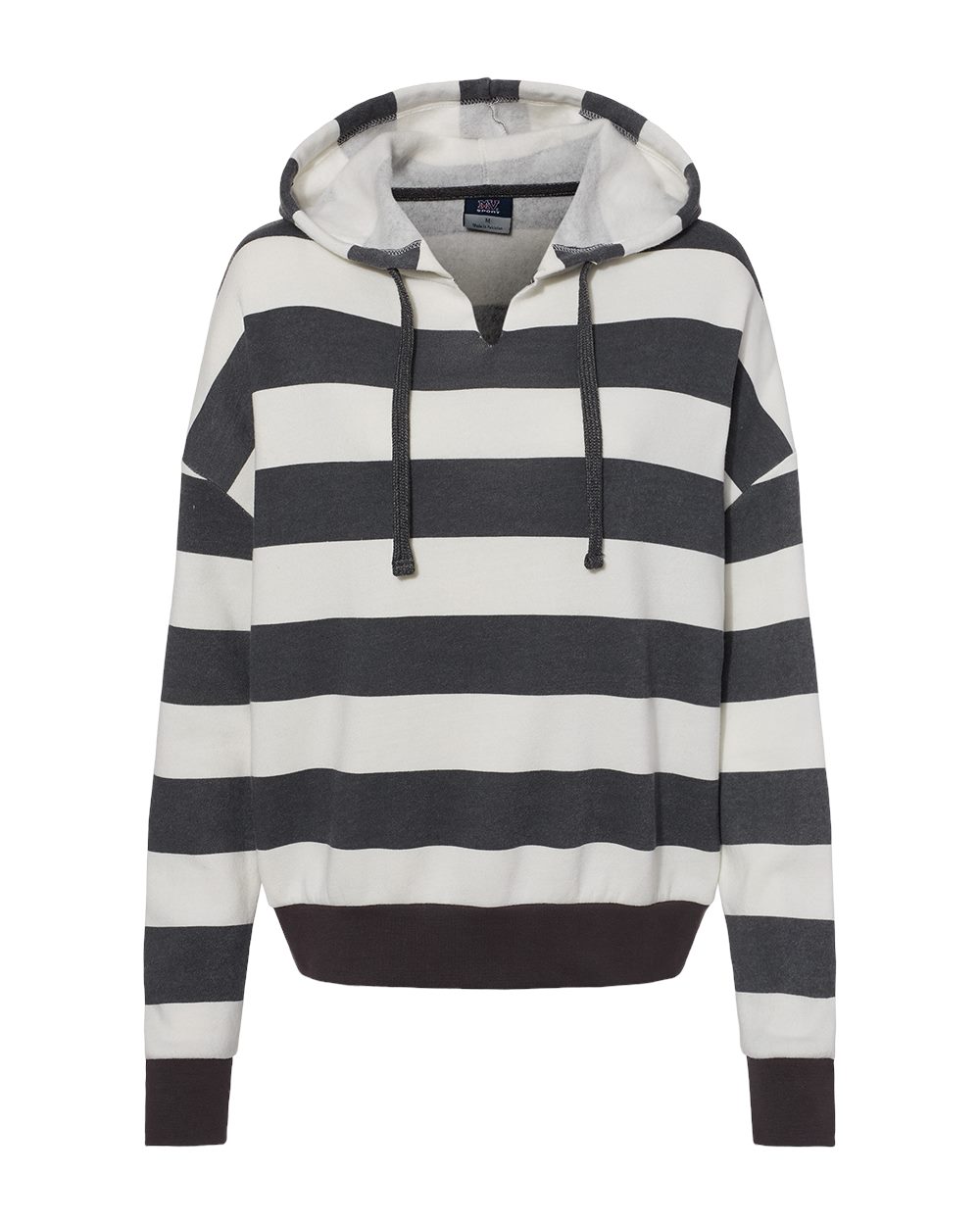 MV Sport Women's Striped Fleece Boxy Hooded Sweatshirt - W21721