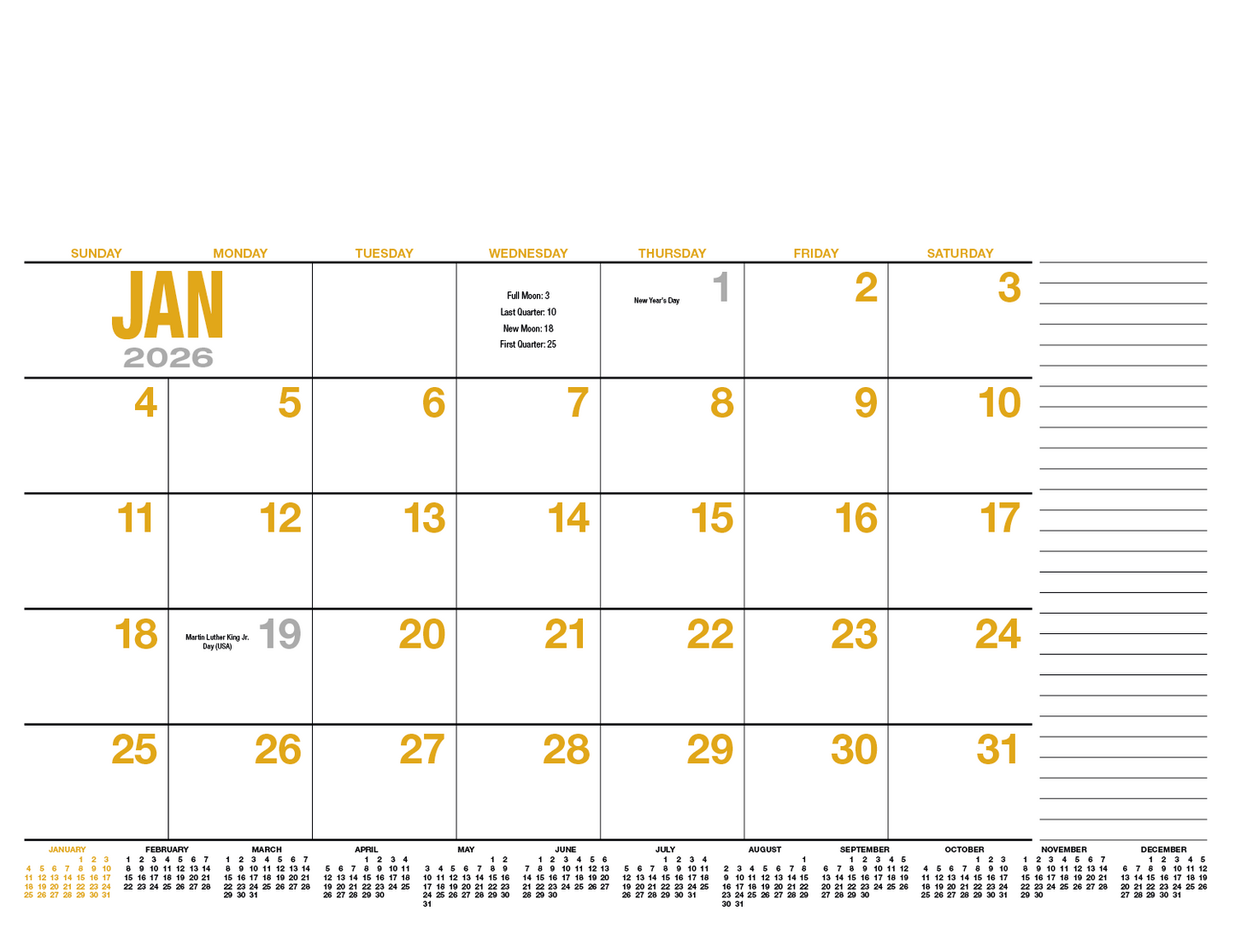 HotLine Products 13Month Desk Pad Calendar-931