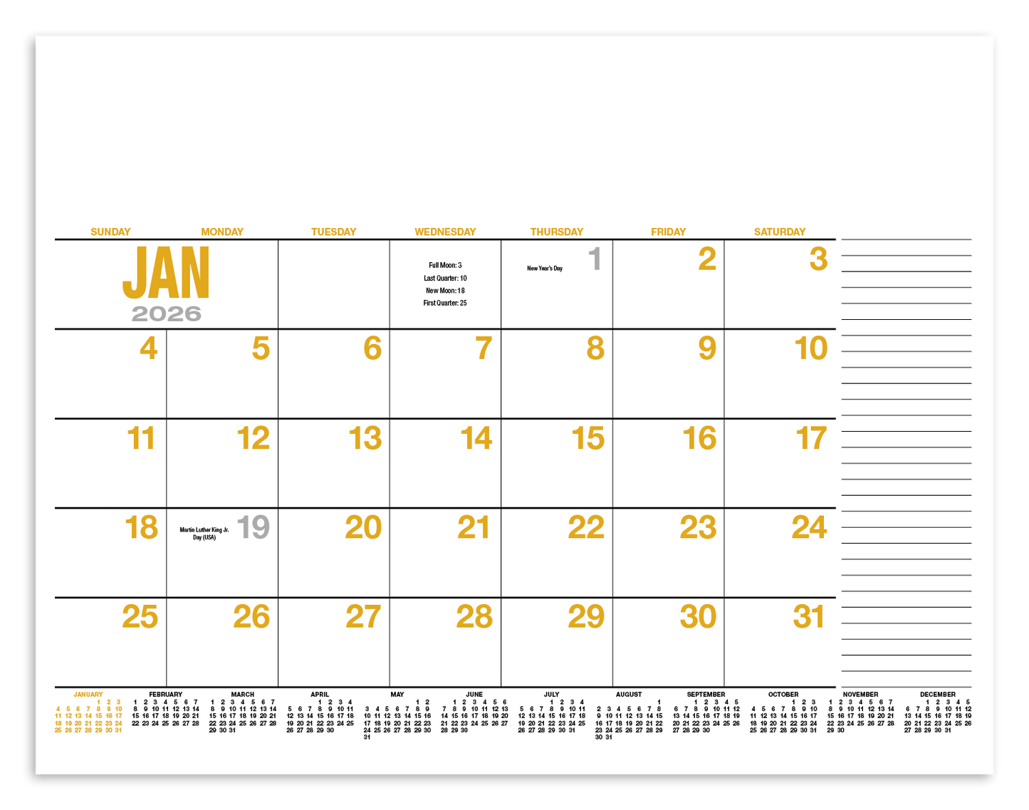 HotLine Products 13Month Desk Pad Calendar-931