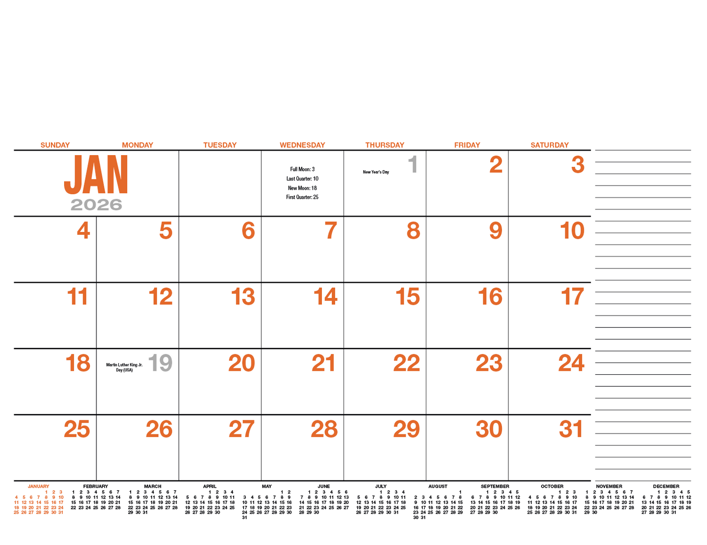 HotLine Products 13Month Desk Pad Calendar-931