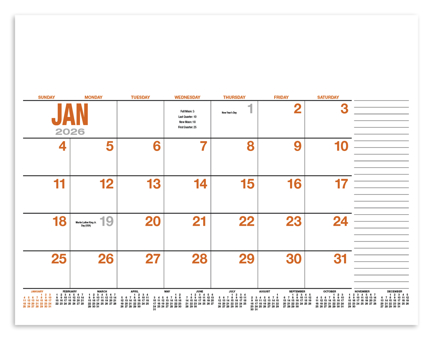 HotLine Products 13Month Desk Pad Calendar-931